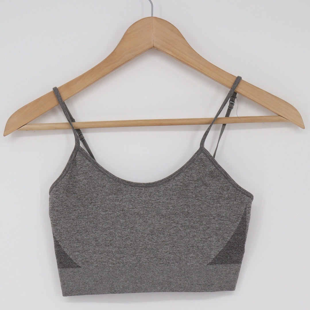 Wonder Nation Crop Top Girls L Seamless Camisole Grey Adjustable Strap Excellent