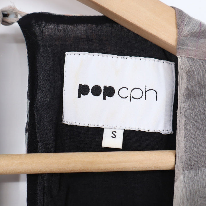Pop CPH Silk Watercolor Floral Cap Sleeve Mini Dress Grey Small