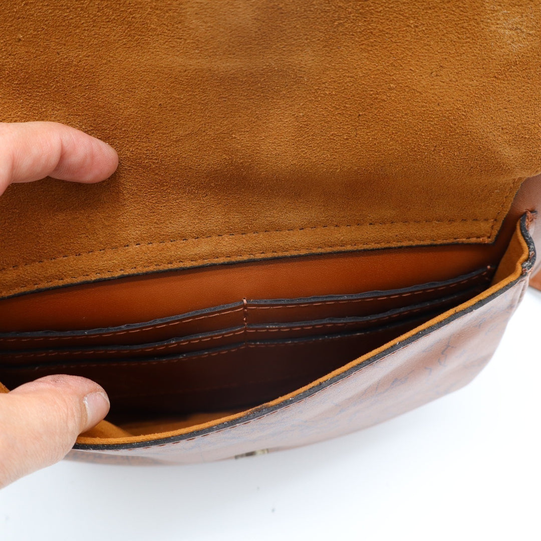 Patricia Nash Ryton Womens Handbag Riot Rust Leather Signature Map Crossbody Bag