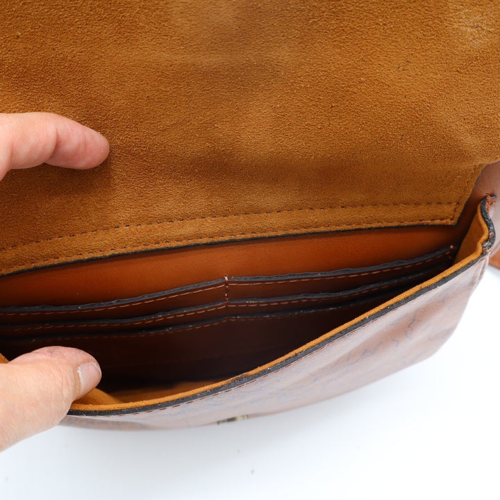 Patricia Nash Ryton Womens Handbag Riot Rust Leather Signature Map Crossbody Bag