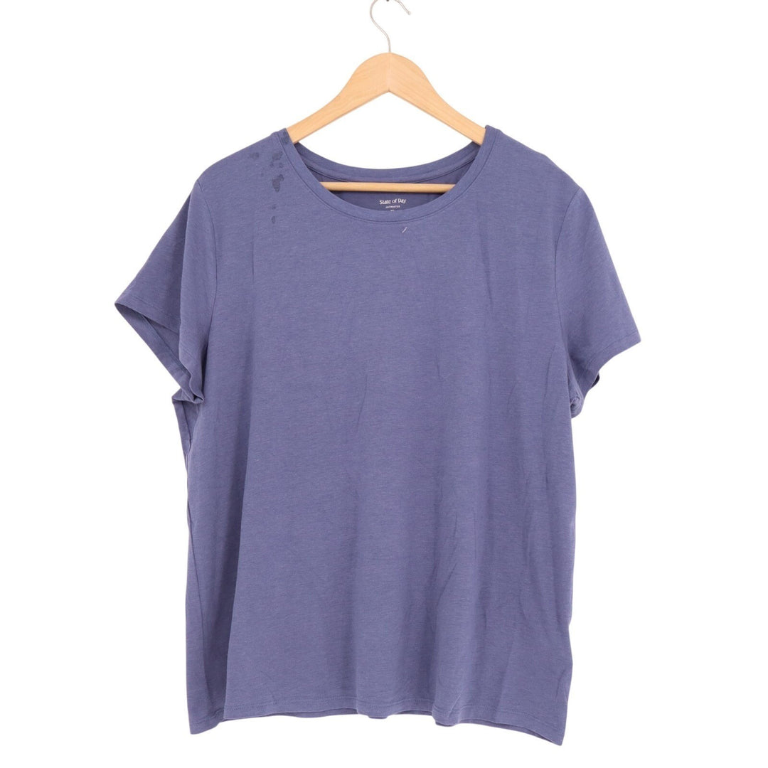 State Of Day Intimates Sleep Shirt Mens XL Purple Cotton Short Sleeve Round Neck