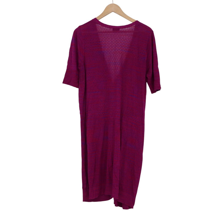 Torrid Purple Space Dye Pointelle Longline Cardigan Short Sleeve Size XL