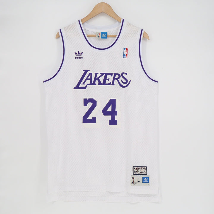 Adidas Los Angeles Lakers Kobe Bryant 24 Hardwood Classics Jersey White Mens L