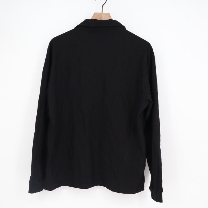 American Giant Rugby Shirts Mens Medium Black Cotton Spread Collar Outdoor Wear