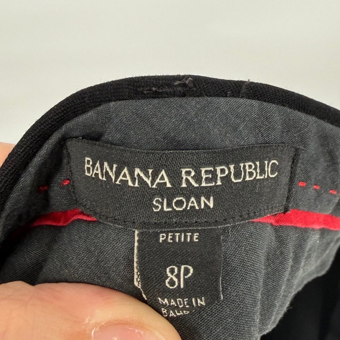 Banana Republic Sloan Pants Black Petite 8P Stretch Career Casual