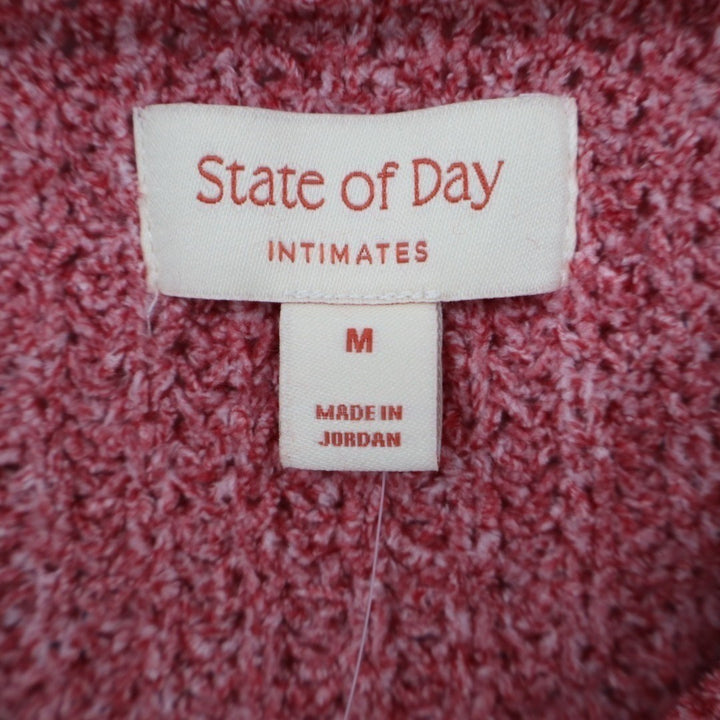 State of Day Intimates 2-PC Pajamas Set Womens M Rust Open Knit V-Neck Sleepwear