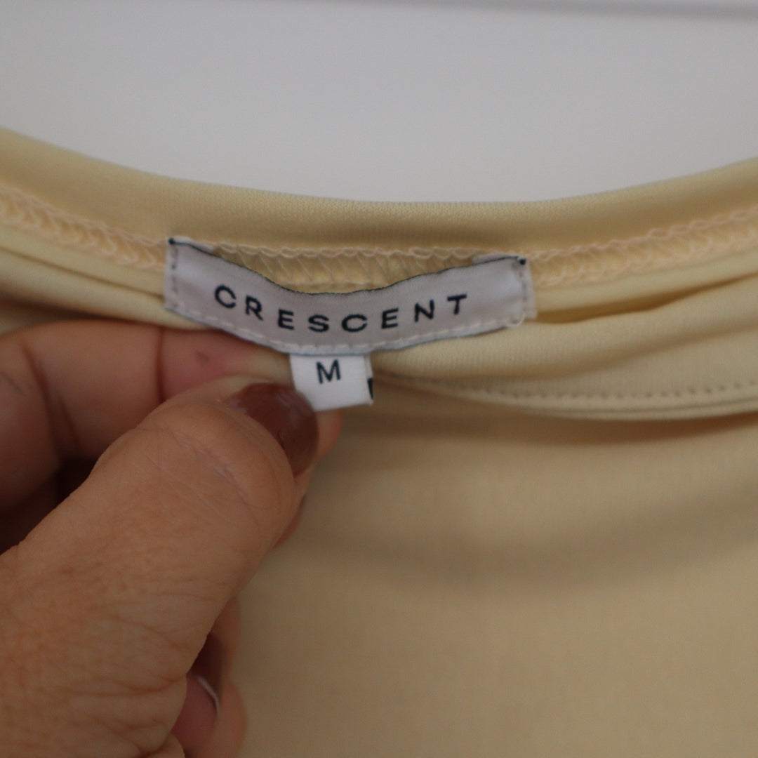 Crescent Pale Yellow Strapless Tube Top Bandeau Womens Size M