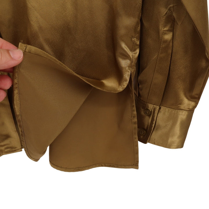 Rachel Zoe 2-Piece Set Womens M Olive Green Button-Down Shirt & Slip Skirt Satin
