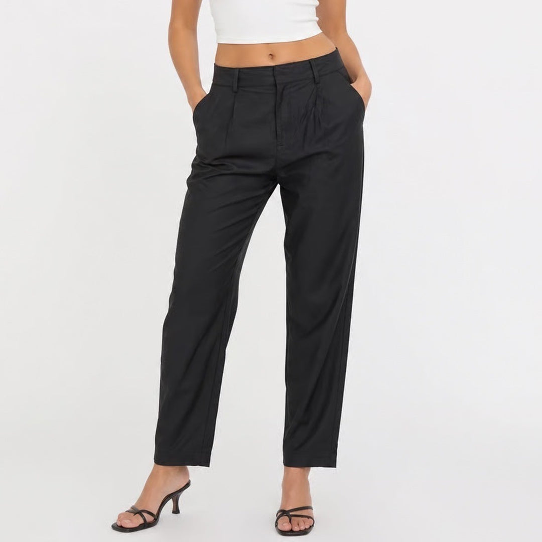 Express Columnist Ankle Mid Rise Black Stretch Dress Pants Size 10R Slim