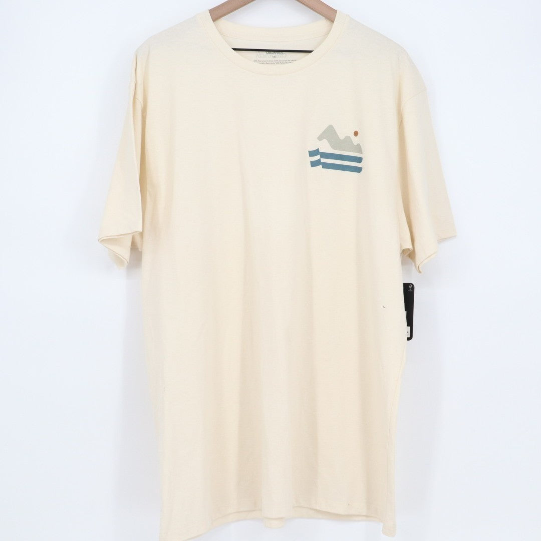 Allbirds Birdscape T-Shirt Mens 2XL Cream Cotton Crew Neck Short Sleeve Outdoor