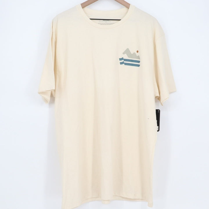 Allbirds Birdscape T-Shirt Mens 2XL Cream Cotton Crew Neck Short Sleeve Outdoor