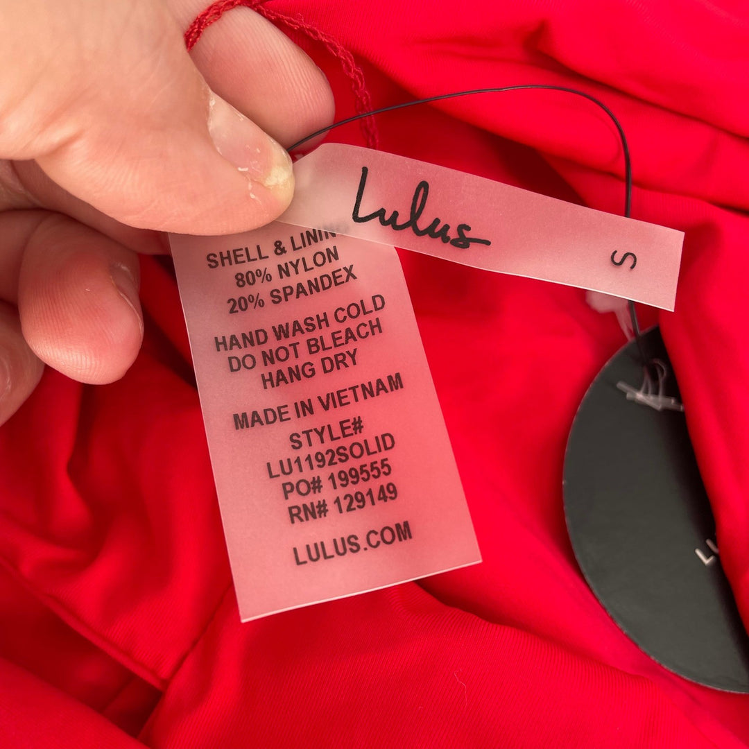 Lulus Sunshine Glow Bright Red Cutout One-Piece Swimsuit Size S