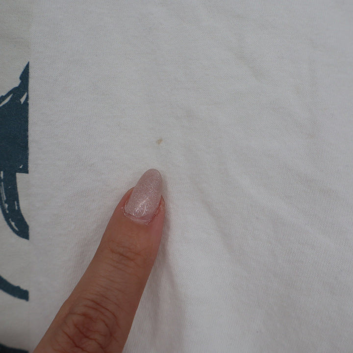 The North Face Mens Graphic Logo T-Shirt Cream Off-White Cotton Size M