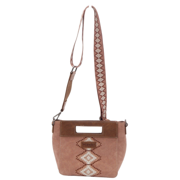 Wrangler Dusty Rose Western Aztec Crossbody Bag