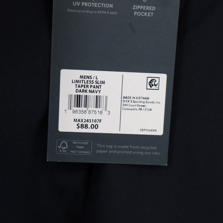 VRST Mens Limitless Slim Taper Pant Dark Navy Blue Size L NWT