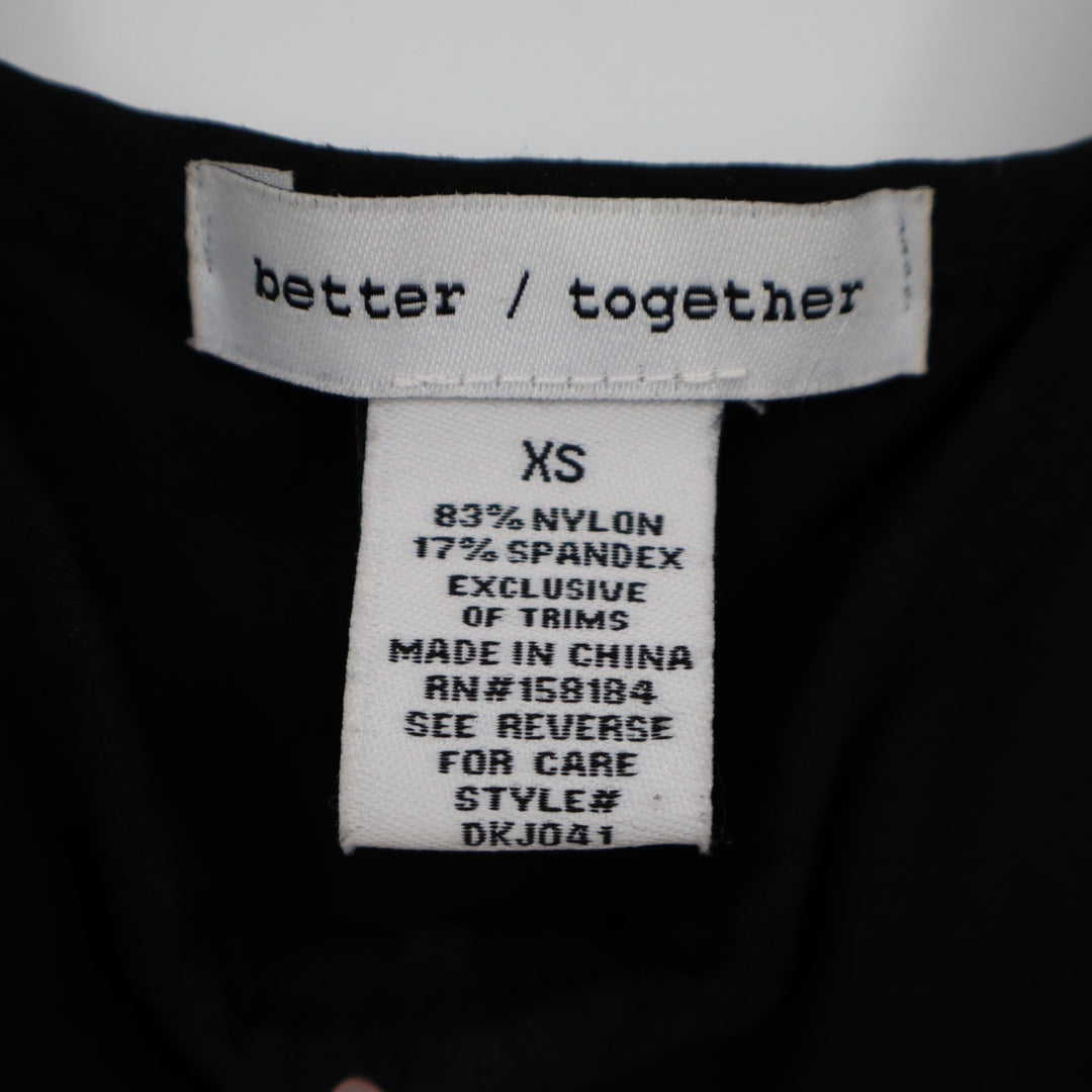 Better Together Mini Dress Womens XS Black Stretch Pleated Adjustable Strap