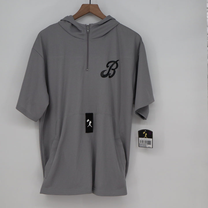 Americas Brand Baseball Bat Bros BP Tee Mens Large Gray Short Sleeve Hoodie Zip