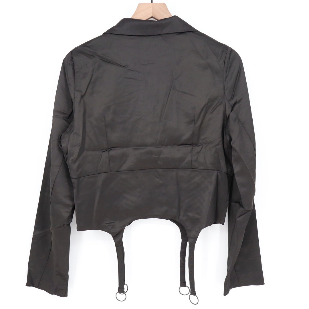 Naked Wardrobe The Statement Cropped Garter Blazer Black M