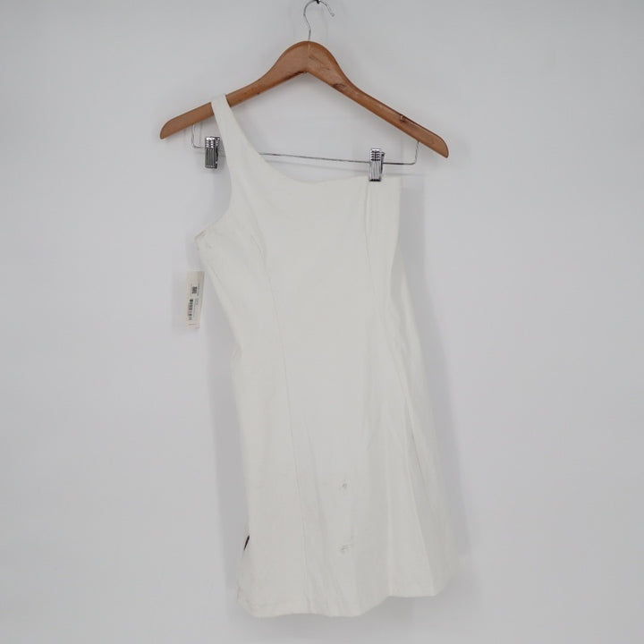 Outdoor Voices Mini Dress Womens XS White Stretch Liner One Shoulder Sleeveless
