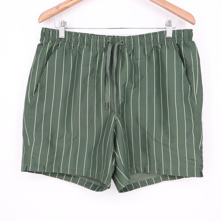 DSG Mens 6" Rec Short Pinstripe Muted Olive Green Water Repellent Size M NEW