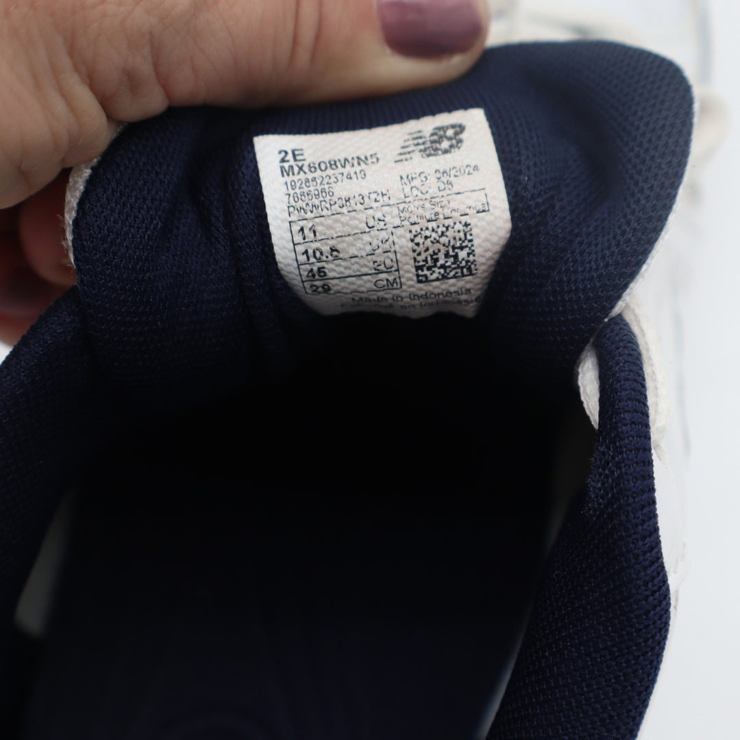 New Balance 608v5 Mens White Navy Leather Training Shoes Size 11 2E