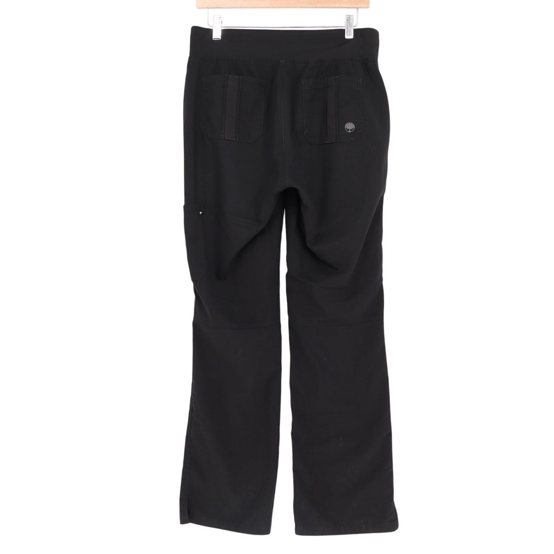 Tree Of Life Cargo Pants Women Medium Black Patch Pockets High Rise Straight Leg