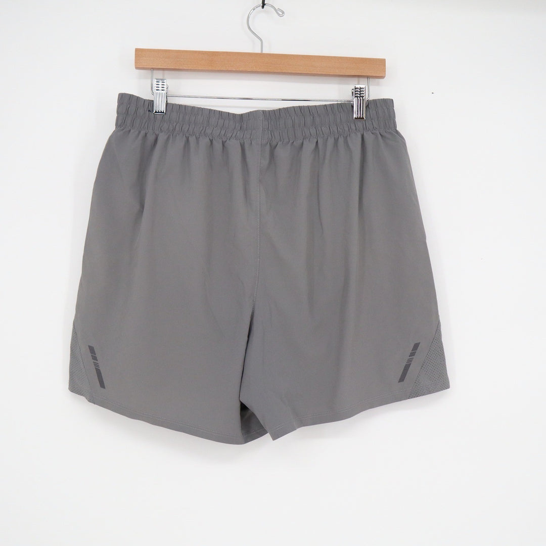 DSG Mens Gray 5 Inch Inseam Lined Running Shorts Size Large Mesh Panels