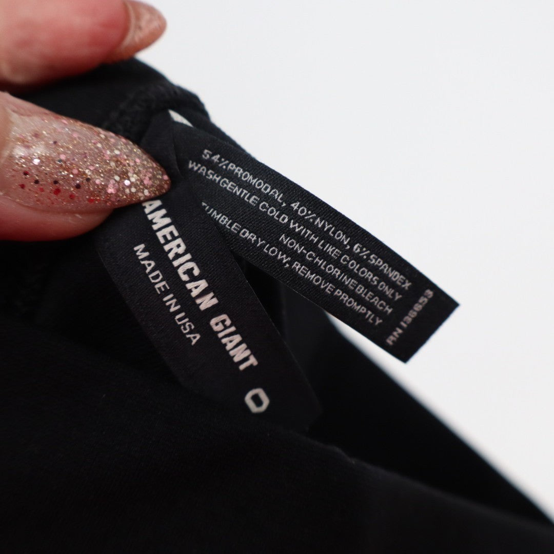 American Giant Ponte Kick Flare Pants Womens 0 Black Stretch Cropped Streetwear