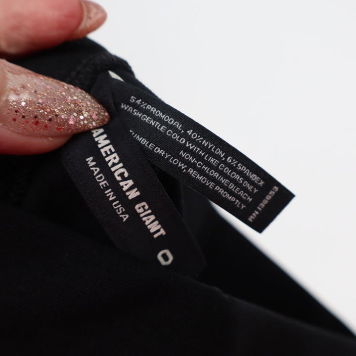 American Giant Ponte Kick Flare Pants Womens 0 Black Stretch Cropped Streetwear