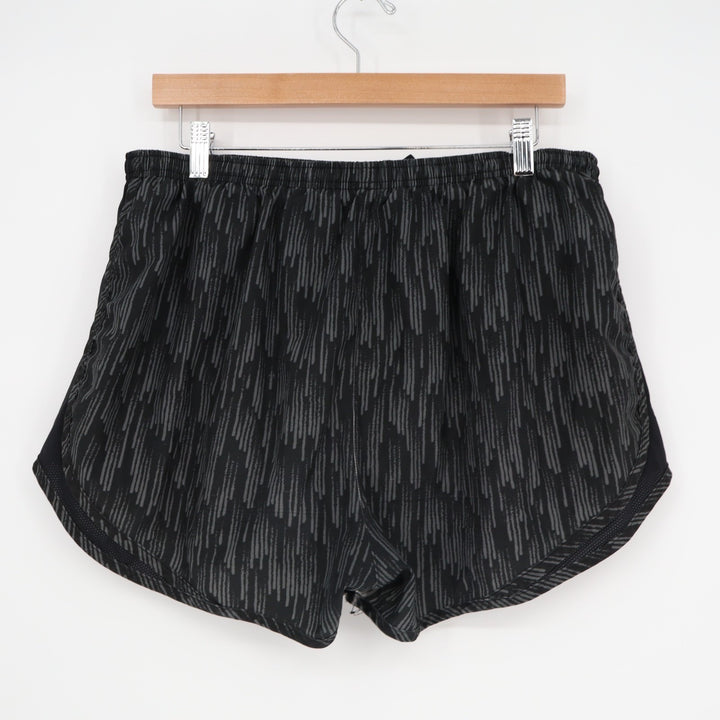 Nike Dri Fit Running Shorts Womens W32 Black Abstract High Rise Elastic Waist