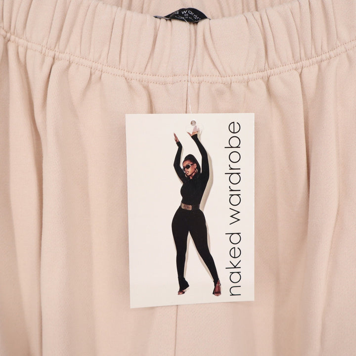 Naked Wardrobe Tan Beige Sweatshirt Sweatpants Set Large Loungewear