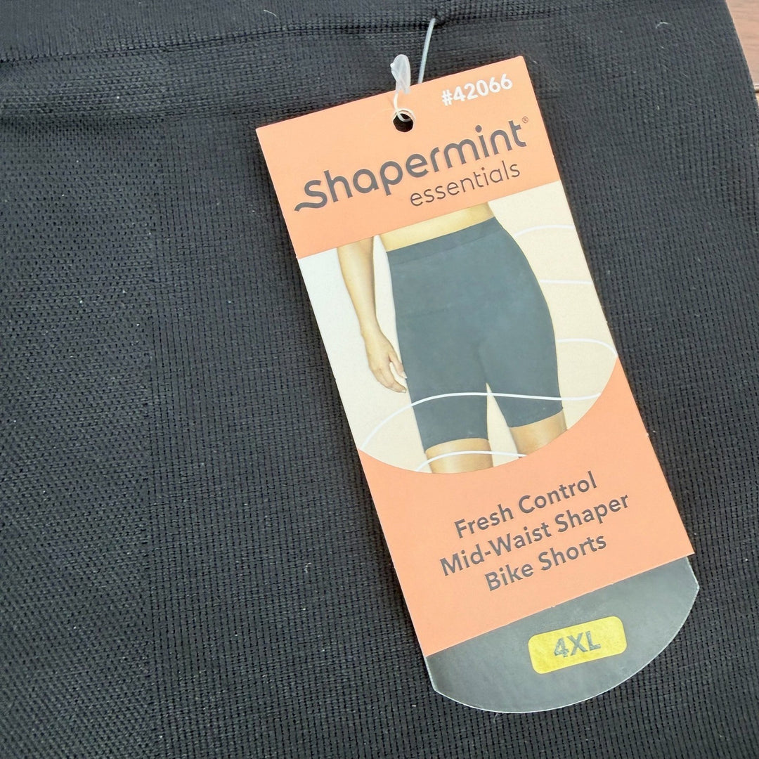 Shapermint Essentials Fresh Control Mid Waist Shaper Bike Shorts 4XL Black