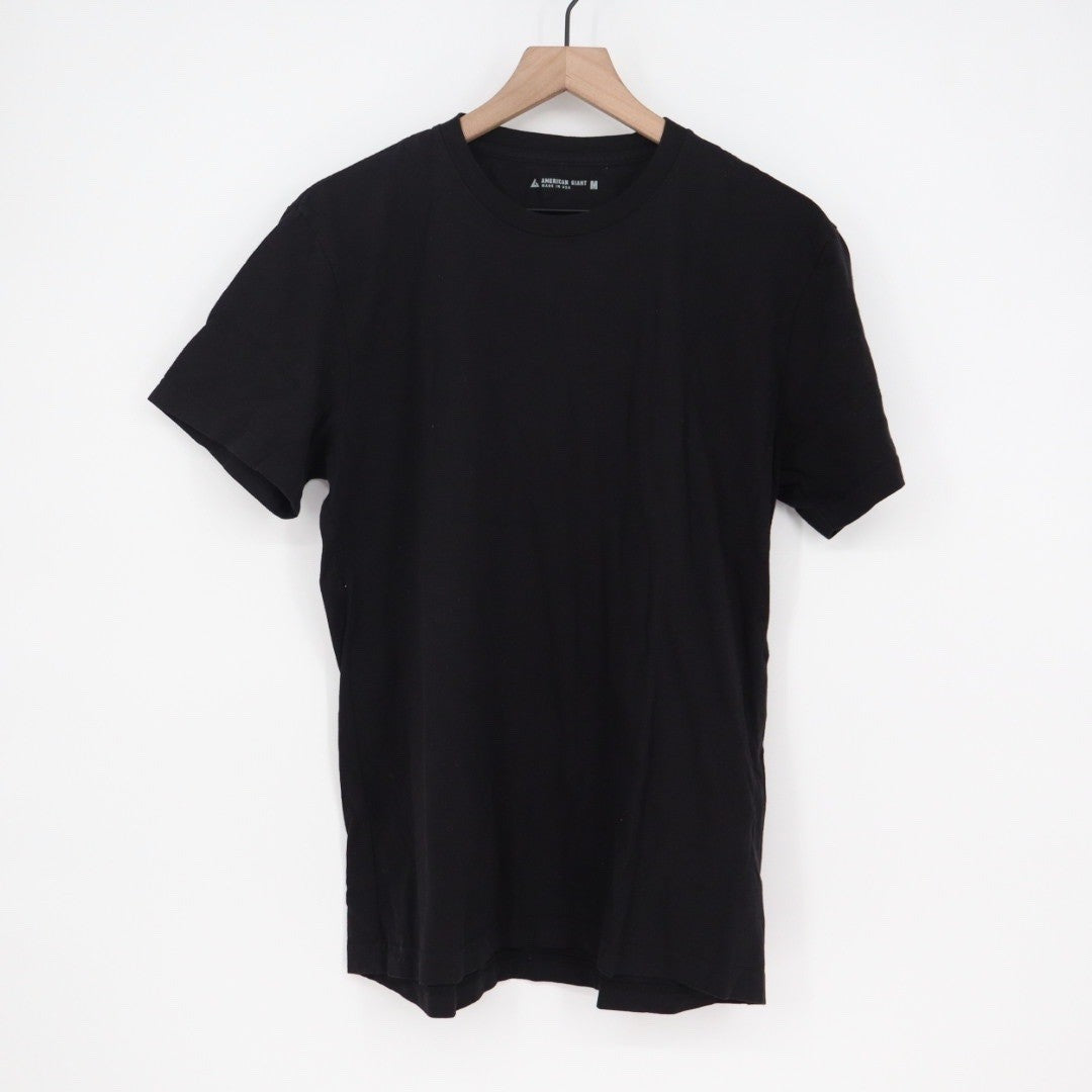 AMERICAN GIANT Mens Black Crew Neck T Shirt Size M Made in USA Cotton