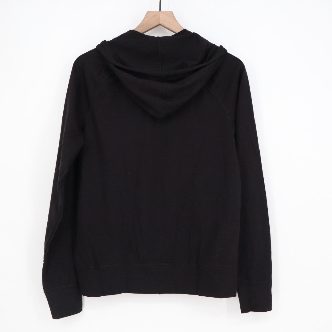 American Giant Hoodie Women Small Black Full Zip Logo Pockets Ribbed Hem Outdoor