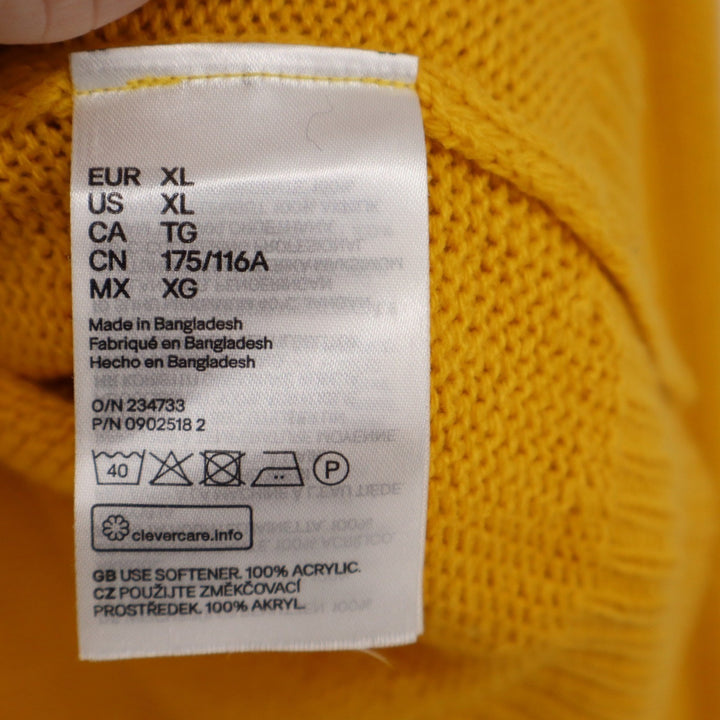 H&M Divided Mustard Yellow Crew Neck Relaxed Knit Sweater XL