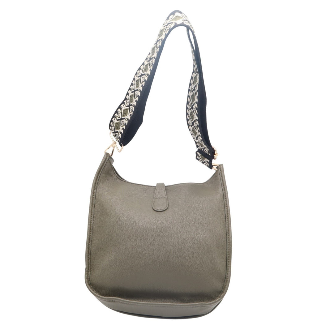 Womens Handbag Olive Green Leather Detachable Adjustable Strap Crossbody Bag