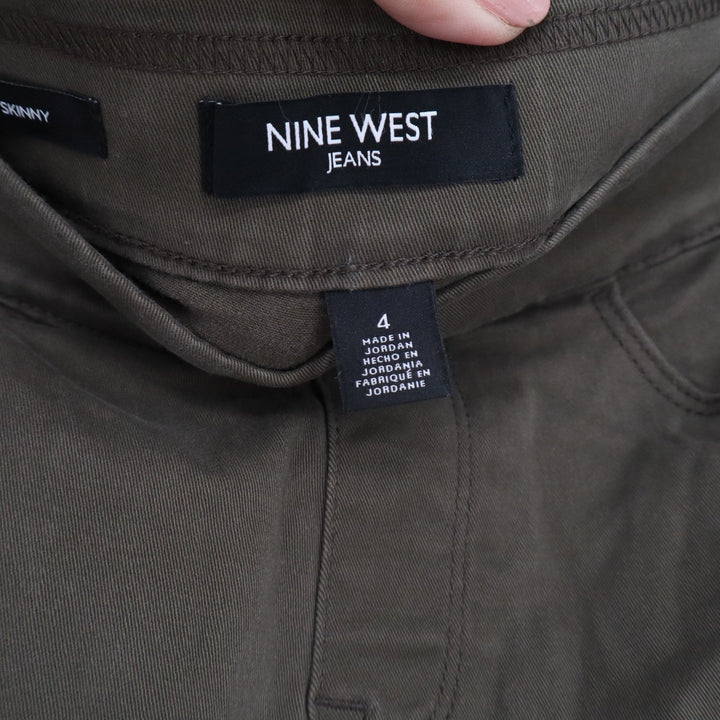 Nine West Jeans Womens 4 Olive Green Pull On Skinny High Rise Stretch Pants
