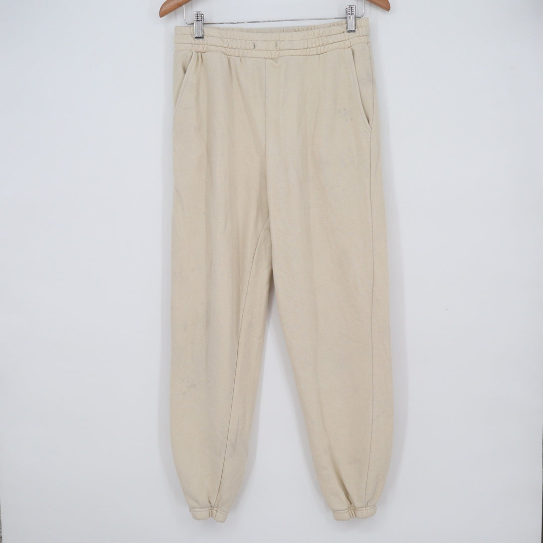 Forever 21 Womens Large Cream Beige Jogger Sweatpants High Rise Elastic Waist L