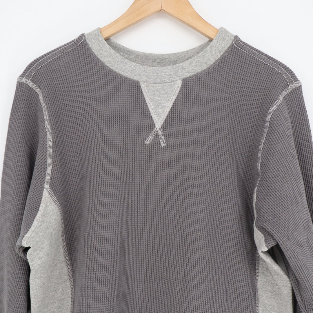 American Giant Colorblock Summit T-Shirt Mens Large Gray Waffle Knit Pullover