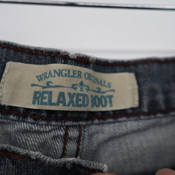 Wrangler Bootcut Jeans Mens 34x30 Blue Denim Preppy Distressed Comfy Relaxed Fit
