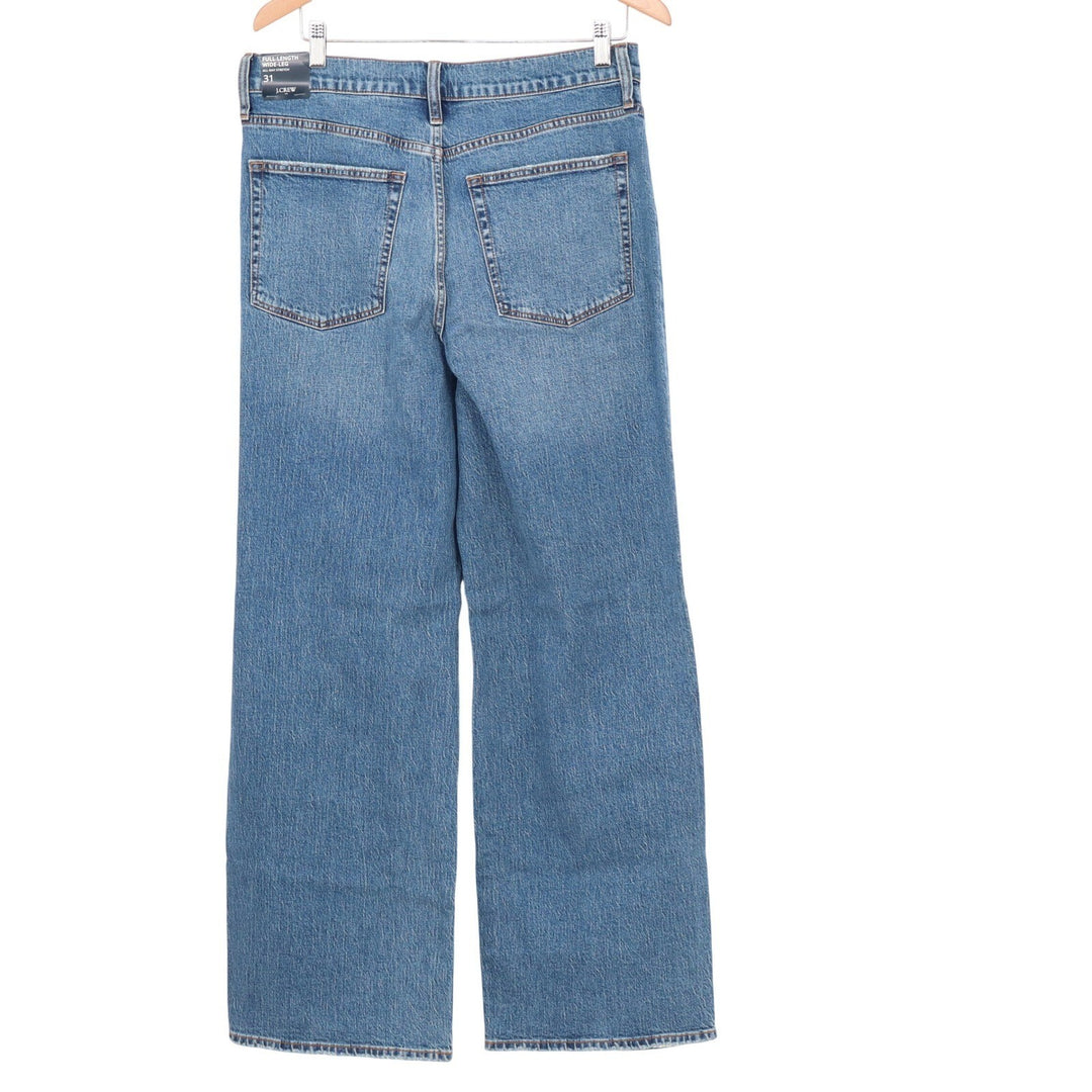 J.Crew Full Length Wide-Leg Jeans Blue Button Fly High Rise Size 31