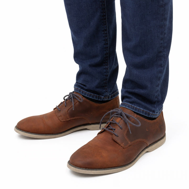 Timberland Oxford Mens 10 A11IW Brown Leather Lace Up Casual Good