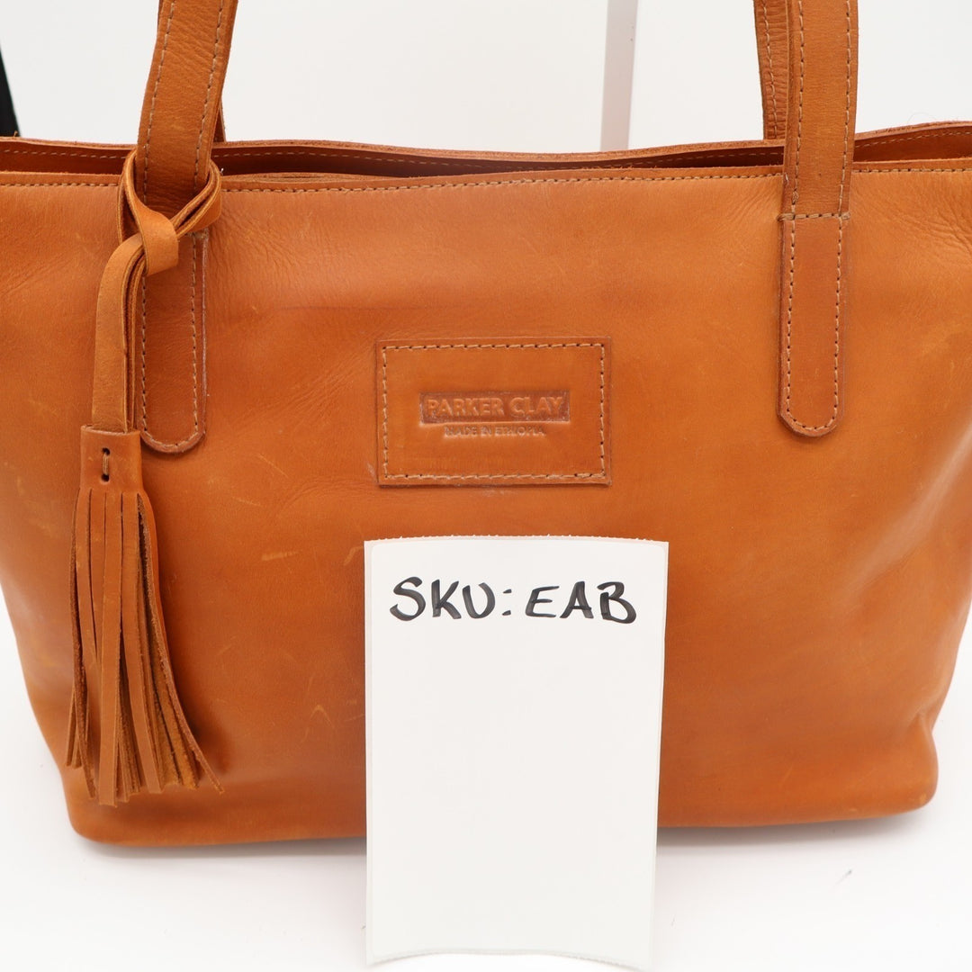 Parker Clay Eden Carryall Womens Handbag Brown Leather Crossbody Strap Tote Bag