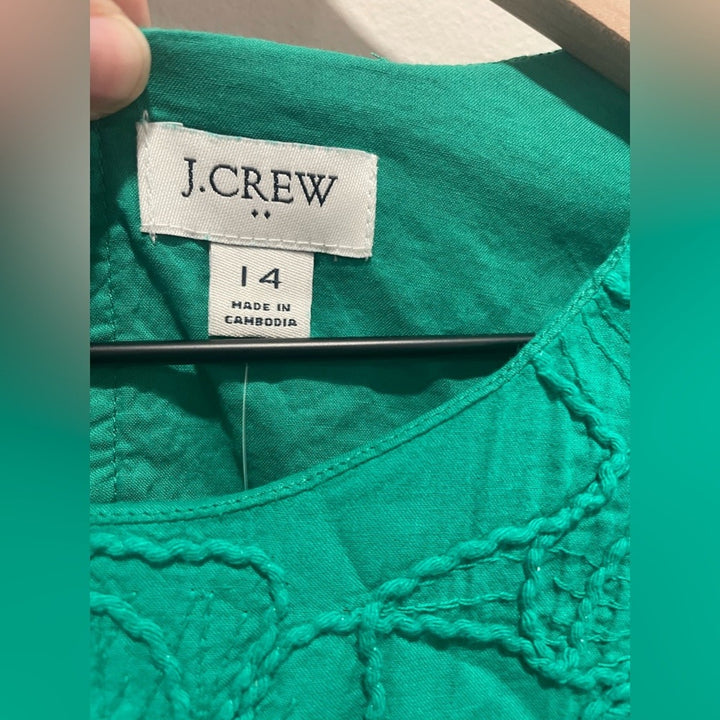 J.Crew Eyelet Puff-Sleeve Mini Dress Size 14