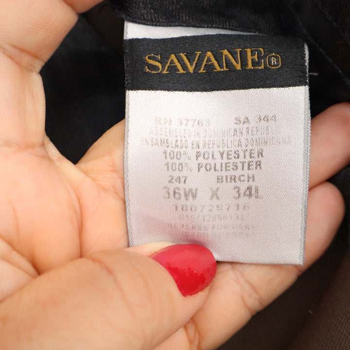 Savane Comfort Plus Mens Brown Pleated Cuffed Dress Pants Slacks 36x34 Birch