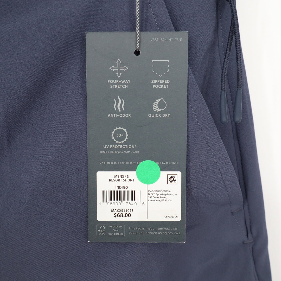 VRST Mens Resort Short Indigo Blue Size S 6 Inch Inseam NWT
