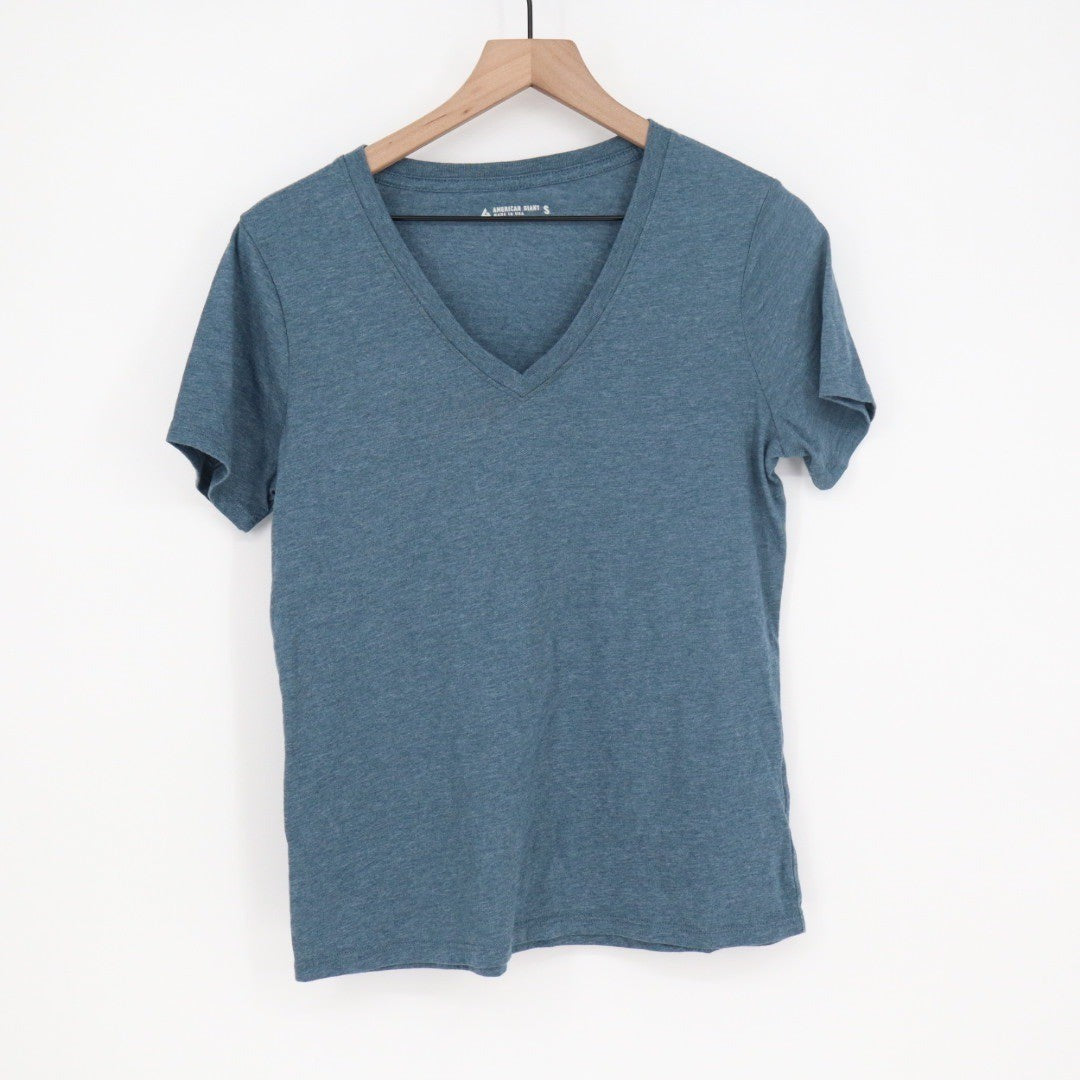 American Giant Women's V Neck Tee Size S Made USA