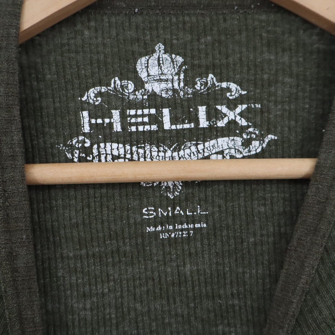 Helix Mens Olive Green Thermal Long Sleeve Shirt Military Epaulet Small