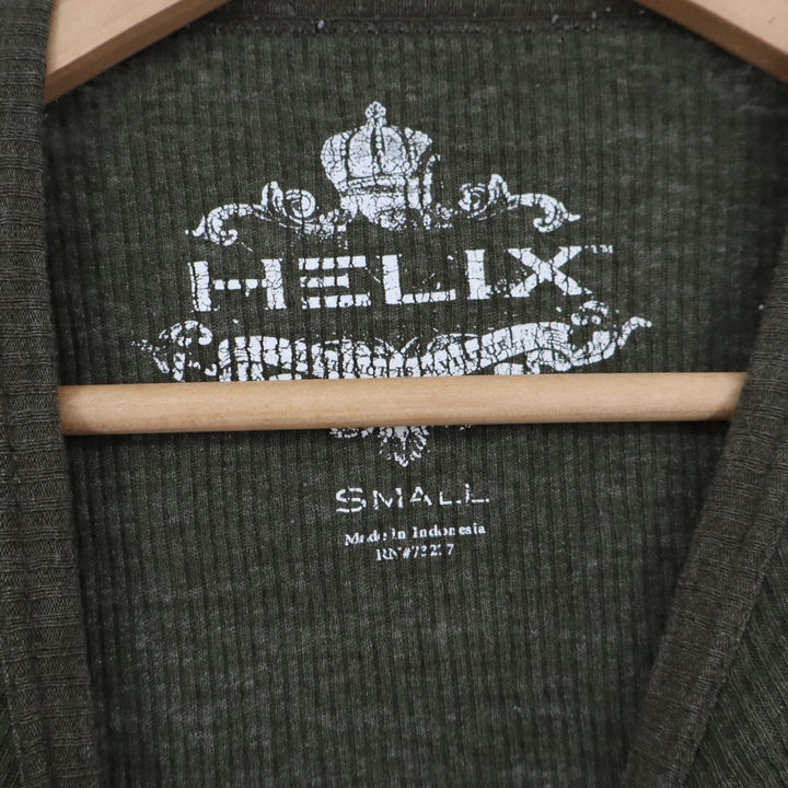 Helix Mens Olive Green Thermal Long Sleeve Shirt Military Epaulet Small