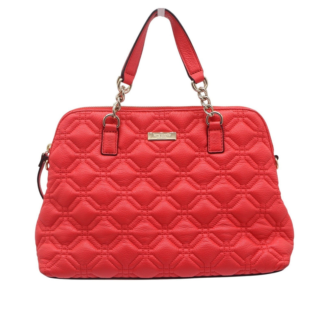 Kate Spade Red Quilted Leather Satchel Crossbody Bag